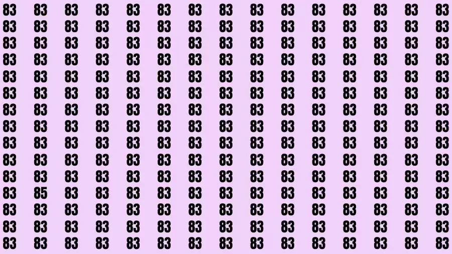 Observation Brain Challenge: If you have Hawk Eyes Find the Number 85 among 83 in 15 Secs