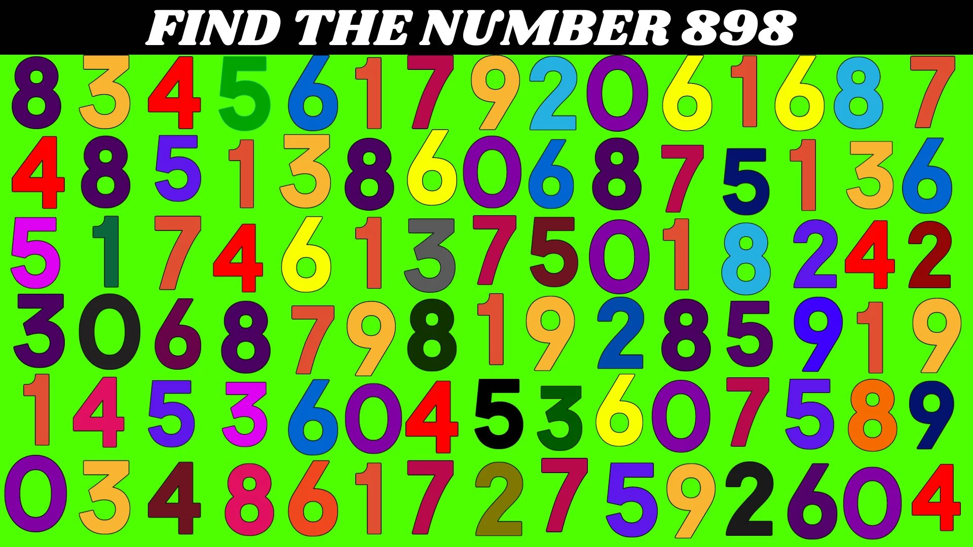 Test Your Lateral Thinking Skills Find the Number 898 Within 10 Seconds