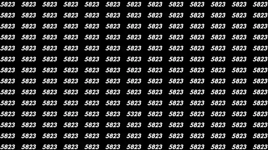 Observation Skill Test: If you have 50/50 Vision Find the number 5328 among 5823 in 14 Seconds?