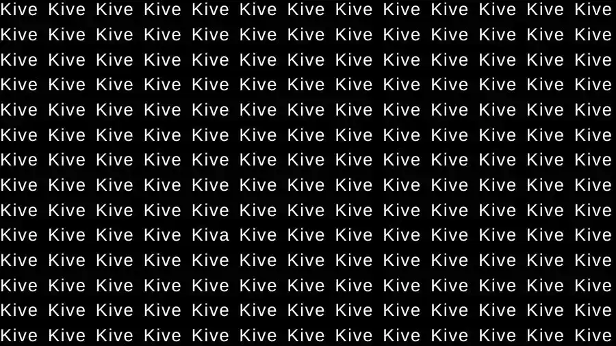 Optical Illusion Brain Test: If you have Hawk Eyes find the Word Kiva among Kive in 15 Secs