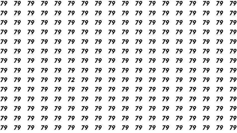 Observation Skills Test: If you have Eagle Eyes Find the number 72 among 79 in 9 Seconds?