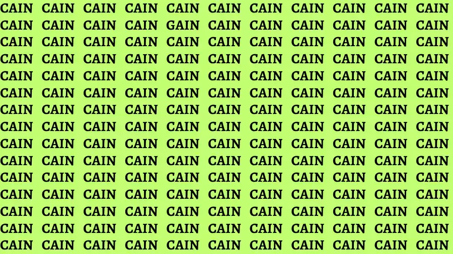 Observation Brain Test: If you have Sharp Eyes Find the Word Gain in 15 Secs