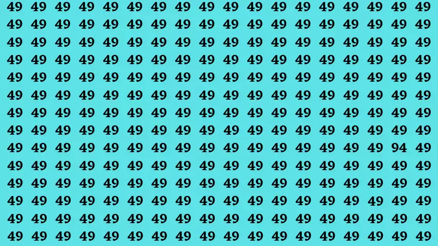 Observation Brain Test: If you have Sharp Eyes Find the number 94 in 20 Secs