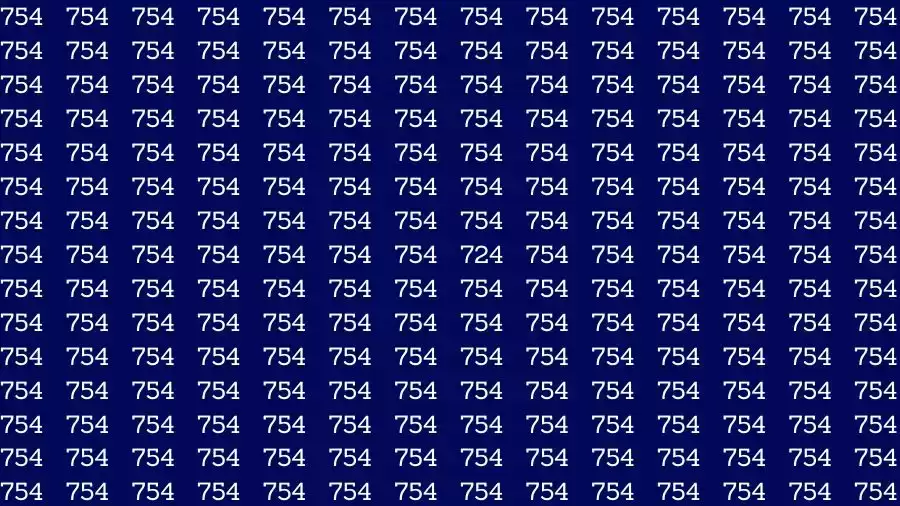 Observation Skill Test: If you have Eagle Eyes Find the number 724 among 754 in 15 Seconds?
