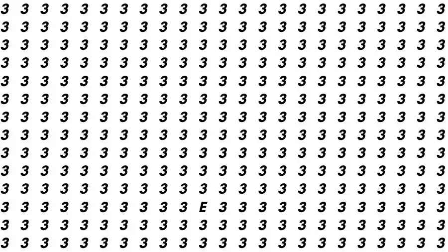 Optical Illusion Brain Challenge: If you have 50/50 Vision Find the letter E among 3 in 10 Seconds?