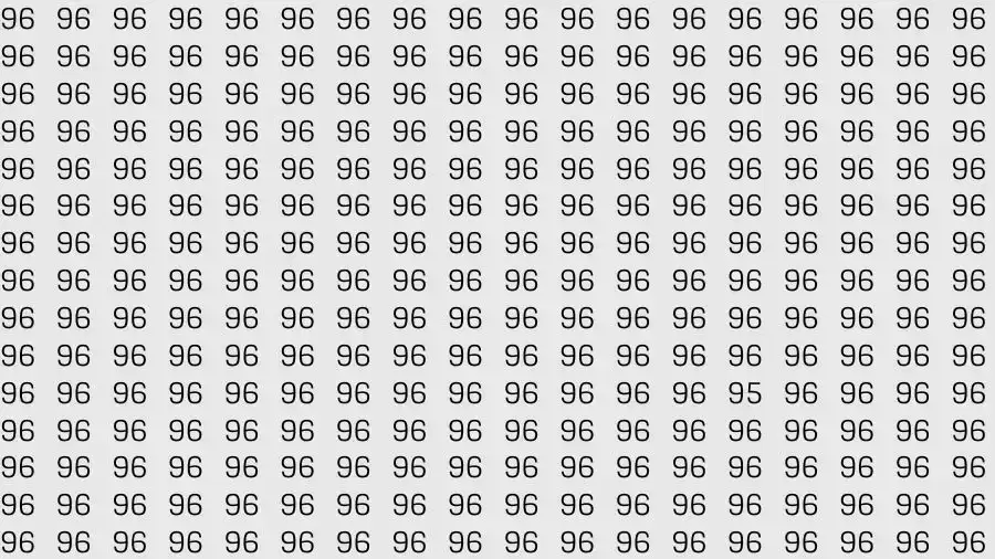 Observation Skill Test: If you have 50/50 Vision Find the number 95 among 96 in 12 Seconds?