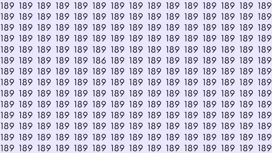 Optical Illusion Brain Test: If you have Sharp Eyes Find the number 186 among 189 in 12 Seconds?