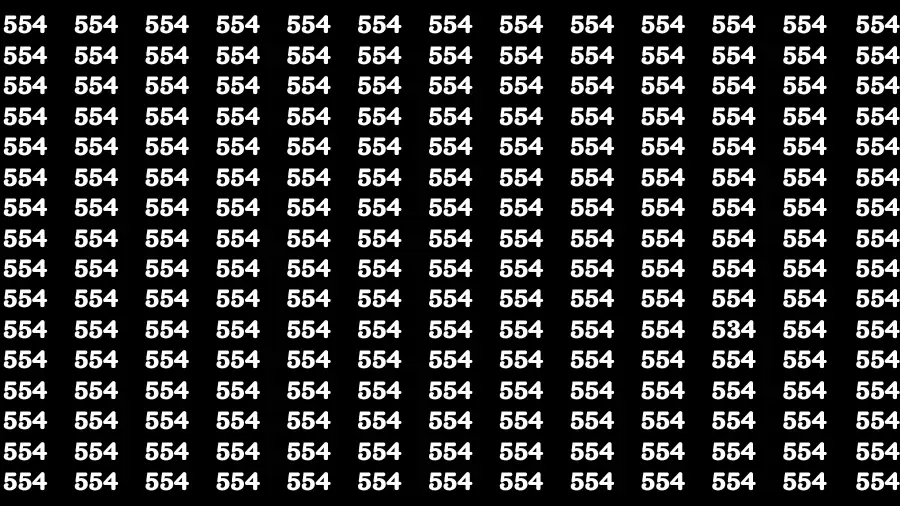 Observation Brain Test: If you have Keen Eyes Find the Number 534 among 554 in 15 Secs