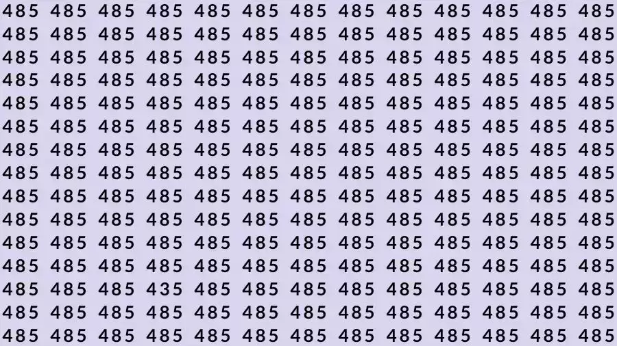 Optical Illusion Brain Test: If you have 50/50 Vision Find the number 435 among 485 in 10 Seconds?