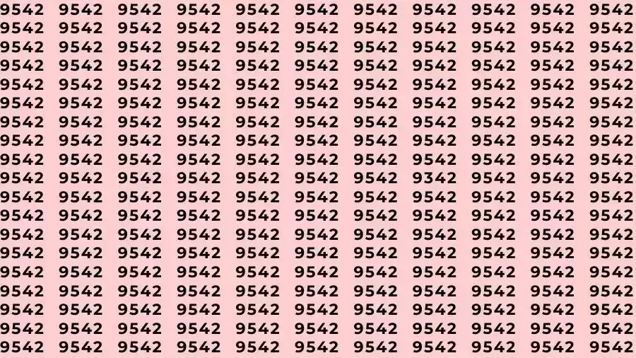 Observation Skill Test: If you have Eagle Eyes Find the number 9342 among 9542 in 10 Seconds?