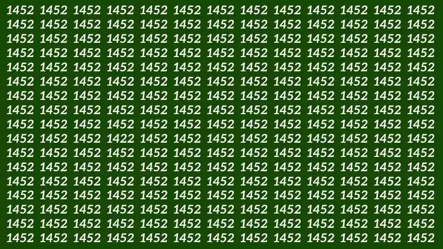 Observation Skill Test: If you have Sharp Eyes Find the number 1422 among 1452 in 15 Seconds?