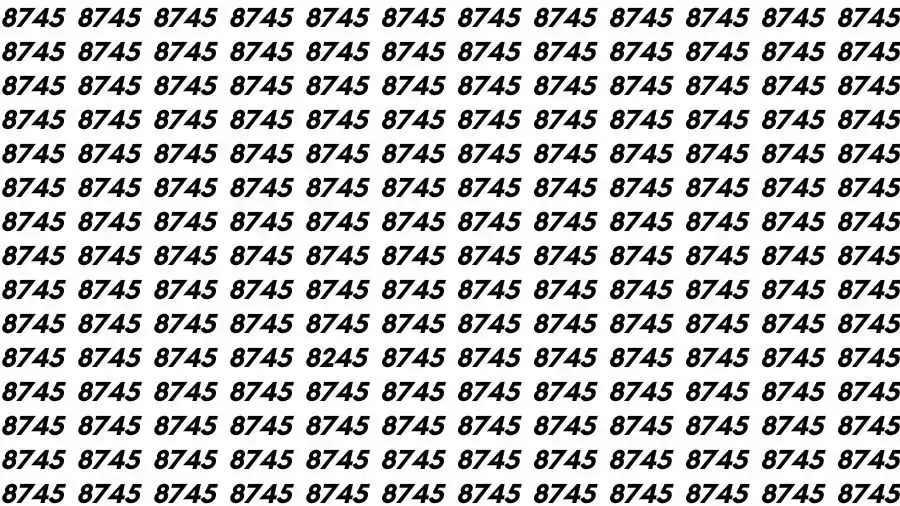 Optical Illusion Brain Test: If you have Eagle Eyes Find the number 8245 among 8745 in 10 Seconds?