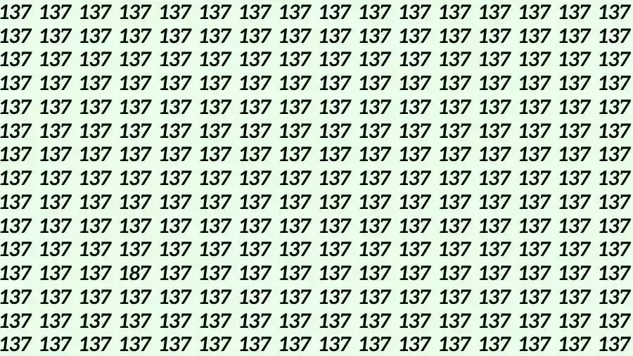 Optical Illusion Brain Test: If you have Sharp Eyes Find the number 187 among 137 in 12 Seconds?