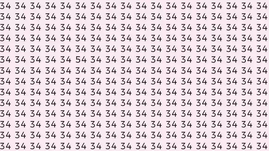 Optical Illusion Brain Test: If you have Eagle Eyes Find the number 54 among 34 in 15 Seconds?