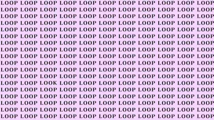 Optical Illusion Brain Test: If you have Eagle Eyes find the Word Look among Loop in 08 Secs