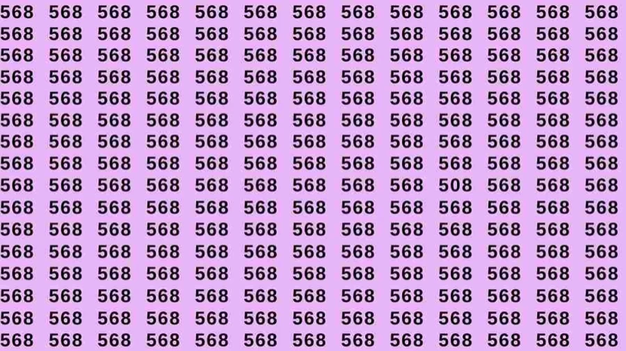 Optical Illusion Brain Test: If you have Sharp Eyes Find the number 508 among 568 in 6 Seconds?