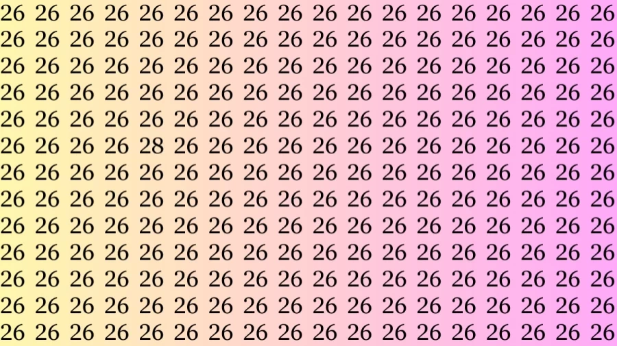 Observation Skills Test: Can you find the Number 28 among 26 within 10 seconds