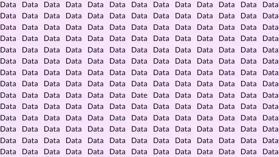 Optical Illusion Brain Teaser: If you have Eagle Eyes find the Word Date among Data in 12 Secs