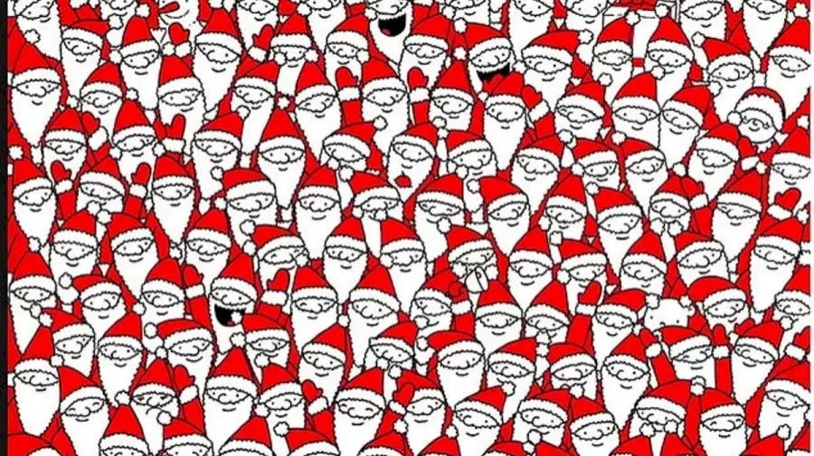 Optical Illusion Find and Seek: an Average Person Will Take 15 Seconds to Locate the Bell Among These Santa Claus. What About You?