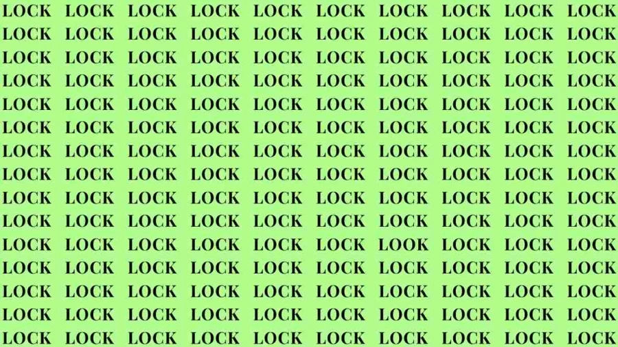 Observation Skill Test: If you have Eagle Eyes find the Word Look among Lock in 15 Secs