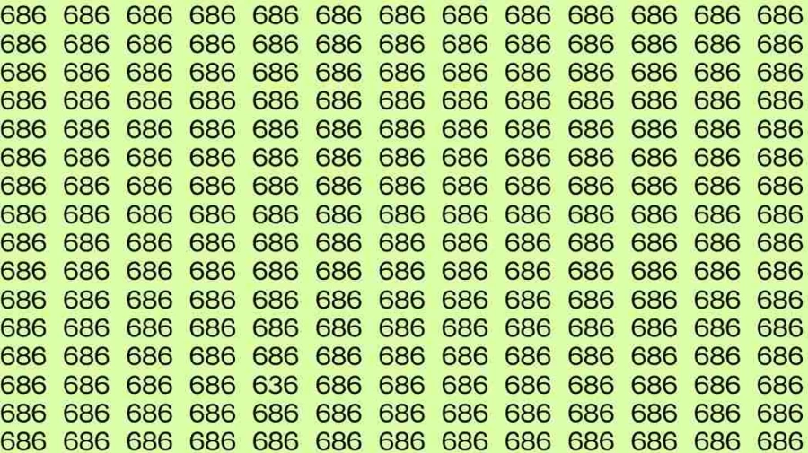 Optical Illusion: If you have Eagle Eyes Find the number 636 among 686 in 8 Seconds?