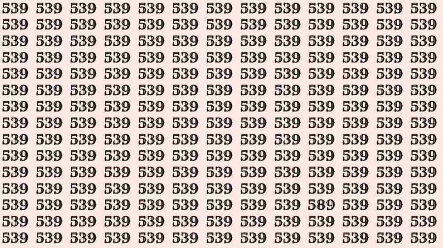 Optical Illusion Test: If you have Hawk Eyes Find the number 589 among 539 in 7 Seconds?