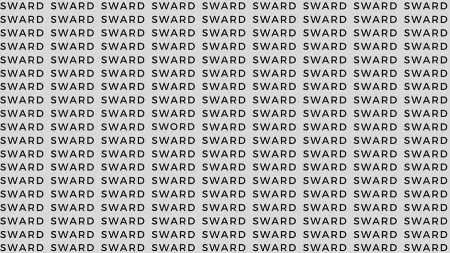 Observation Skill Test: If you have Eagle Eyes find the Word Sword among Sward in 10 Secs