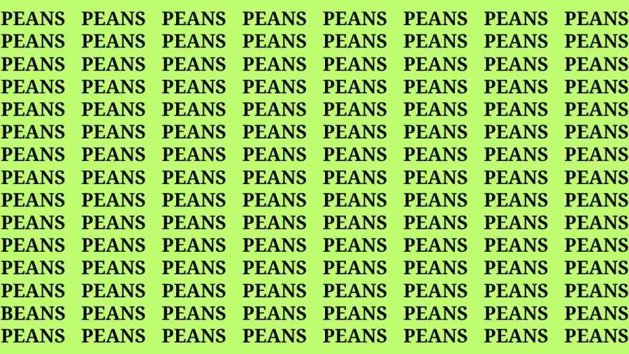 Observation Brain Test: If you have Hawk Eyes Find the Word Beans in 15 Secs
