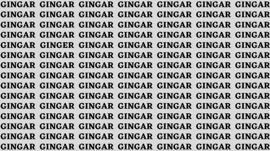 Brain Test: If you have Eagle Eyes Find the Word Ginger in 12 Secs