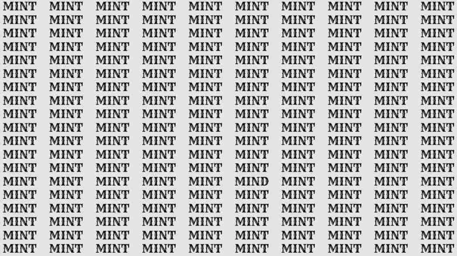 Optical Illusion Test: If you have Eagle Eyes find the word Mind among Mint in 10 Secs
