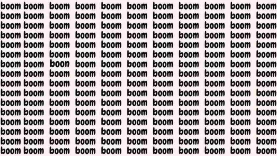Observation Skill Test: If you have Eagle Eyes find the word Boon among Boom in 10 Secs