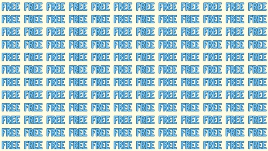 Observation Skill Test: If you have Hawk Eyes find the Word Pree among Free in 20 Secs