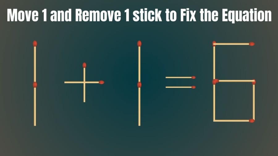 Brain Teaser Matchstick Puzzle - Move 1 and Remove 1 Matchstick to Fix this Equation in 20 Secs