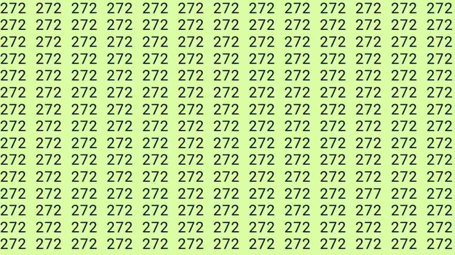 Optical Illusion Brain Test: Can you find 277 among 272 in 8 Seconds? Explanation and Solution to the Optical Illusion