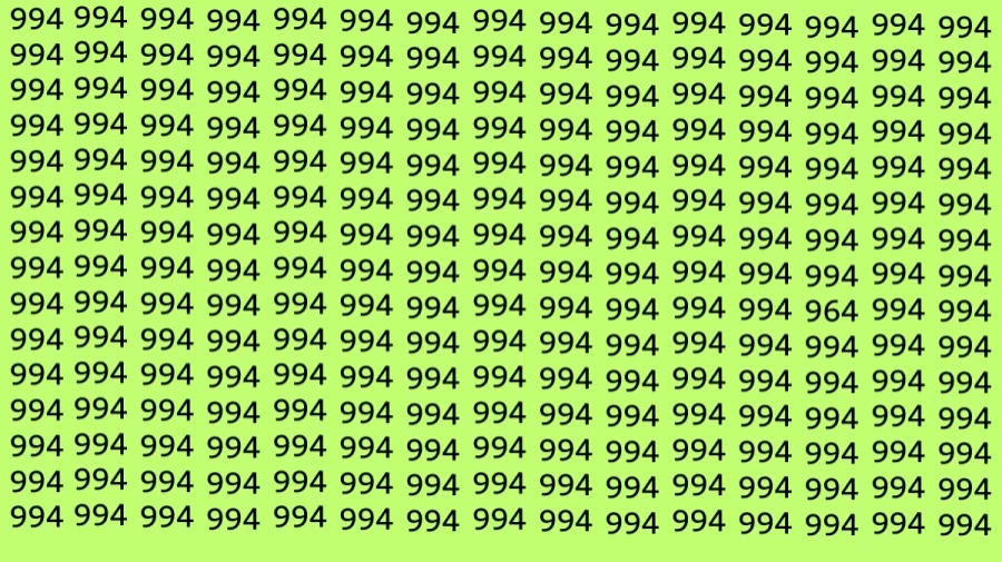 Optical Illusion Brain Test: Can you find the Number 964 among 994 in 10 Seconds?