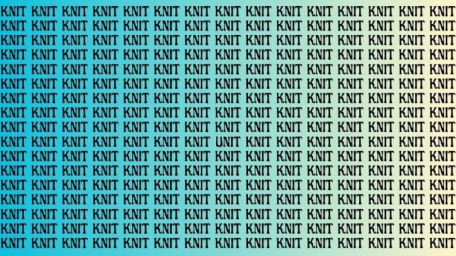 Optical Illusion Brain Test: Can you find the Word Unit among Knit in 8 Seconds?