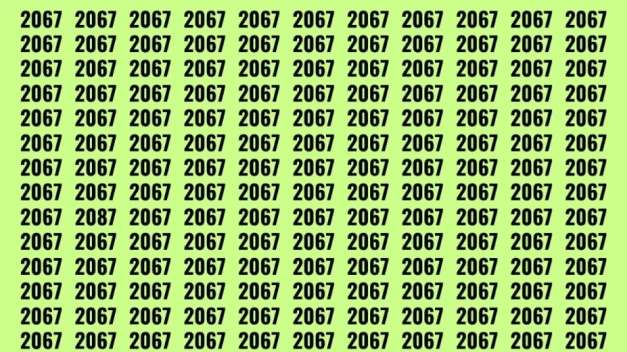 Optical Illusion: Can you find 2087 among 2067 in 10 Seconds?