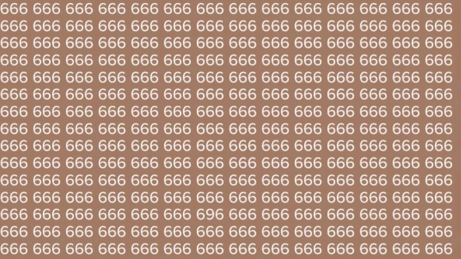 Optical Illusion: Can you find the Number 696 among 666 in 10 Seconds?