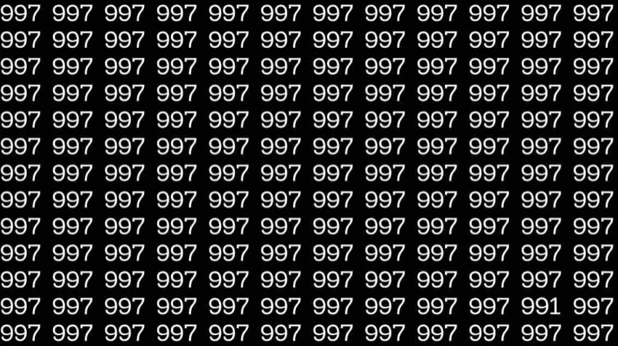 Optical Illusion: If you have sharp eyes find 991 among 997 in 15 Seconds?
