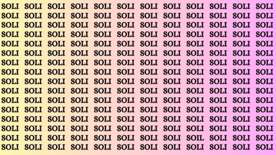 Brain Teaser: If you have Eagle Eyes Find the Word Soil in 12 Secs
