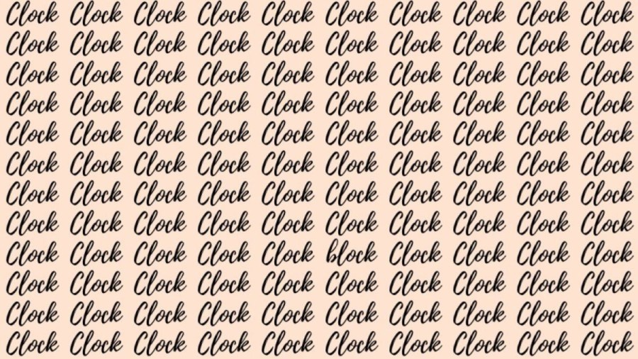 Optical Illusion: If you have Hawk Eyes find the Word Block among Clock in 20 Secs