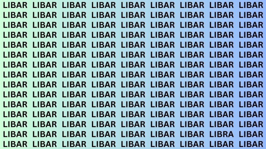 Brain Test: If you have Eagle Eyes Find the Word Libra in 13 Secs