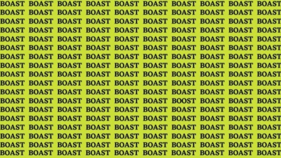 Optical Illusion: If you have Eagle Eyes find the Word Boost among Boast in 15 Secs