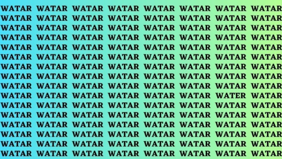 Brain Teaser: If you have Sharp Eyes Find the Word Water in 15 Secs