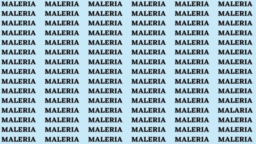 Brain Teaser: If you have Eagle Eyes Find the word Malaria In 18 Secs