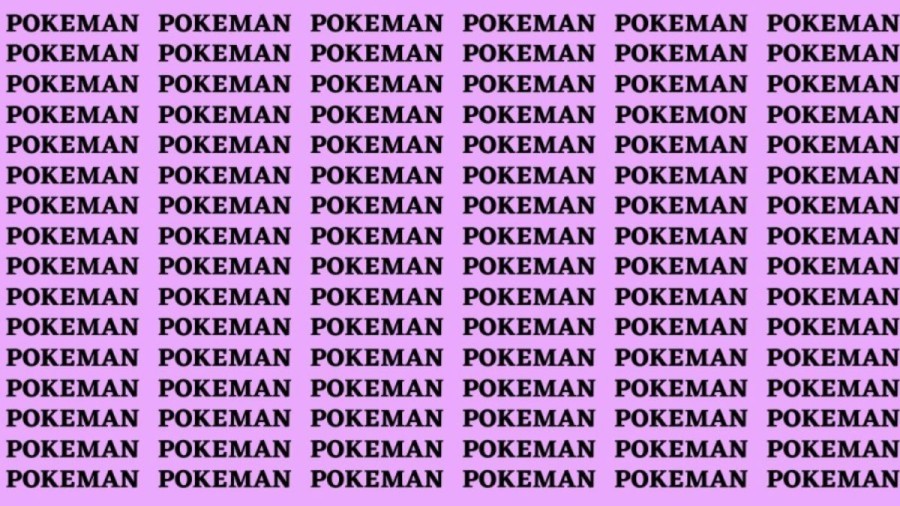 Brain Test: If you have Eagle Eyes find the word Pokemon in 15 secs