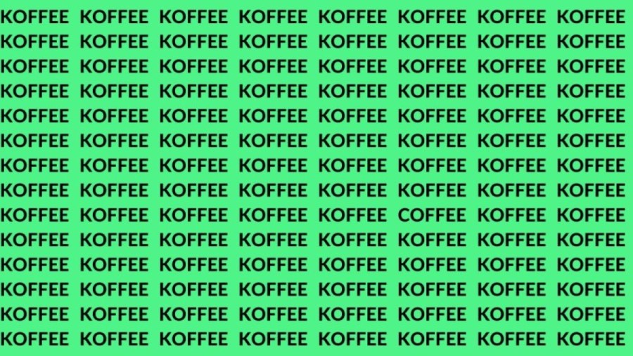 Brain Teaser: If You Have Eagle Eyes Find The Word Coffee in 20 Secs