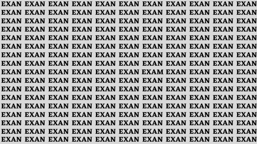 Brain Teaser: If You Have Sharp Eyes Find The Word Exam In 10 Secs