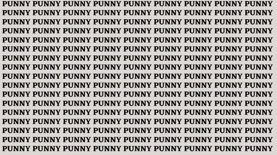 Brain Teaser: Can You Find FUNNY Among PUNNY in 15 Secs?