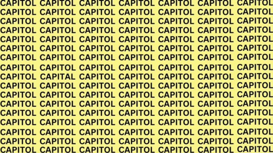 Brain Teaser: If You Have Hawk Eye Find The Word Capital Among Capitol In 20 Secs